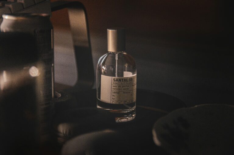 Le Labo Santal 33 perfume bottle - popular woody niche fragrance for confident young man in 2025
